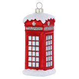 Kerstornament telefooncel, glas, 12,5 cm