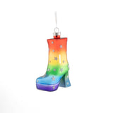 Regenboog platformlaarsvormige kerstbal