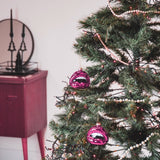 Ornament kersthanger lip van glas - roze - 8,5x3,5x8,5 cm