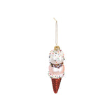 Kersthanger - Ice Cream - Glas - Roze/Wit - 5x14cm