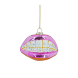 Ornament - Kerst Hanger - Armband Lip - Glas - Roze - 9x6,5x6,5cm