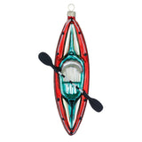 Kerstornament kajak, glas, 14 cm