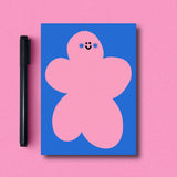 Notitieblok bloem roze-blauw