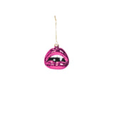 Ornament kersthanger lip van glas - roze - 8,5x3,5x8,5 cm