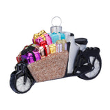 Kerstornament bakfiets, glas, 6,5 cm
