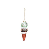 Kersthanger - Ice Cream - Glas - Blauw/Bruin - 5x14cm