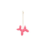 Kerstophanger ballonhond van keramiek - roze - 6,5x3x6 cm
