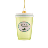 Kerstbal in de vorm van een matcha-latte