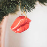 Kersthanger - Lip - Keramiek - Rood - 6,5x2x4cm