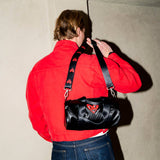 KEITH HARING Zwart Hart Gezicht Metallic Medium Weekendtas