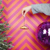 Ornament Kerst Hanger Croissant - Glas - 9,5x5x4,5cm