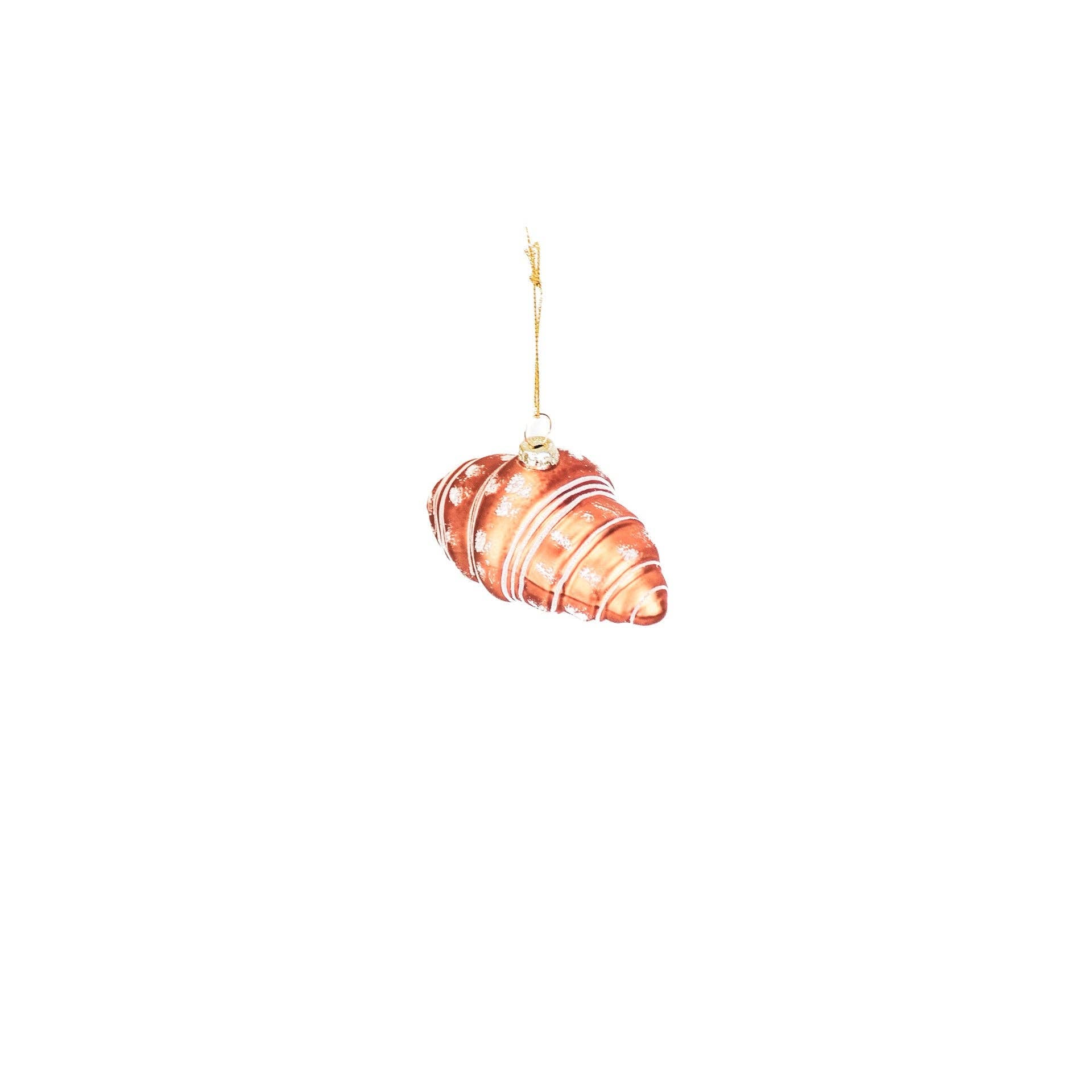 Ornament Kerst Hanger Croissant - Glas - 9,5x5x4,5cm