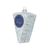 Kerstornament blauwe schimmelkaas, glas, 10 cm