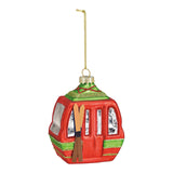 Kersthanger Gondel van glas, Rood/Groen (B/H/D) 8x10x5cm
